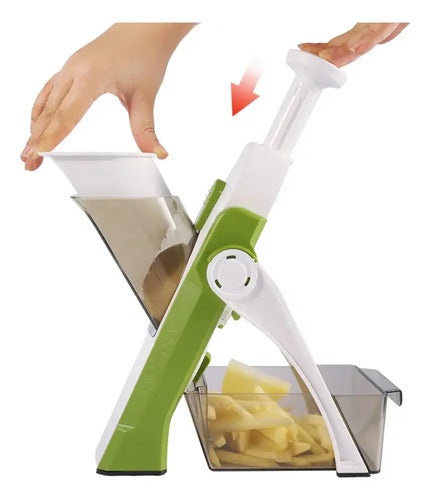 Cortador Verduras Vegetales Frutas Papas Rebanador Manual Aleatorio