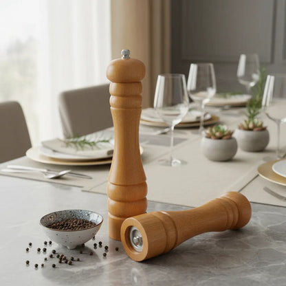 Salero Pimentero Molinillo Madera Sal Set Pack X2 Especias Marrón