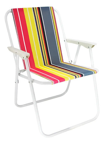 Silla Plegable Playera Rayada Jardin Camping Reposera Playa Varios