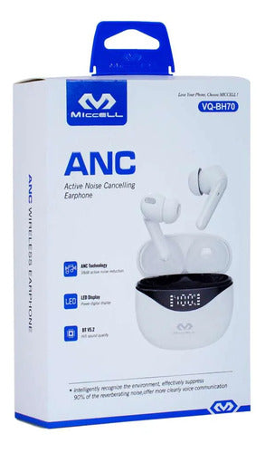 Auriculares Inalambricos Bluetooth Pantalla Led Ios Android Blanco