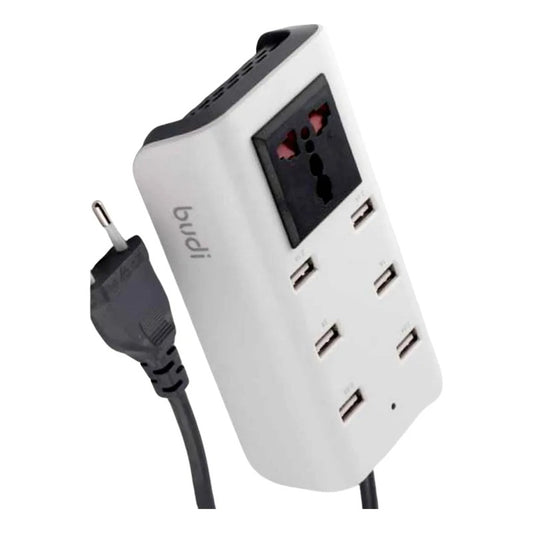 Cargador Tipo Zapatilla De Pared 6 Usb + Enchufe Electrico