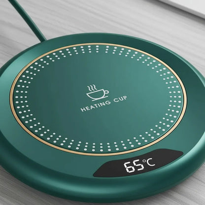Base Calentadora Tazas Usb Eléctrico Display Circular 20w Verde