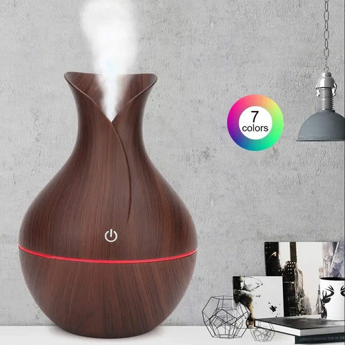 Humidificador Perfumador Ambiente Aromatizador + 1 Aceite Marron/ Marron Claro