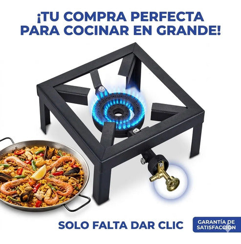 Cocinilla Quemador Gas Portatil Hornalla Metal Camping 25cm