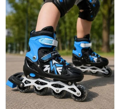 Patines Roller Ajustables Azul 29-43 4 Ruedas Con Luz 29-33 Azul