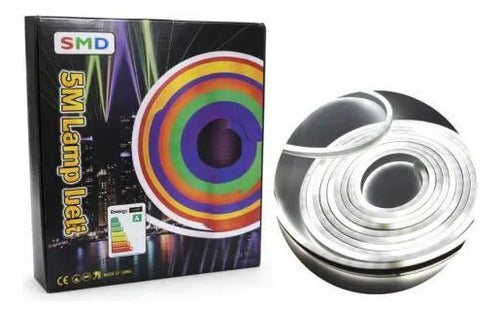 Tira Luz Led 5 Metros 220v 8 Funciones Flexible Manguera Blanca