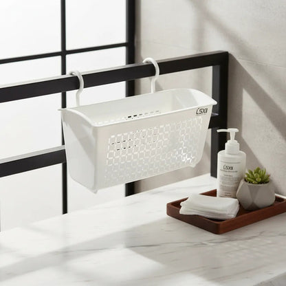 Cesto Canasto Organizador Colgante Multiuso Plástico 24x16cm Blanco