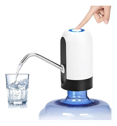 Dispensador Bidon Bomba De Agua Electrico Usb Recargable Blanco