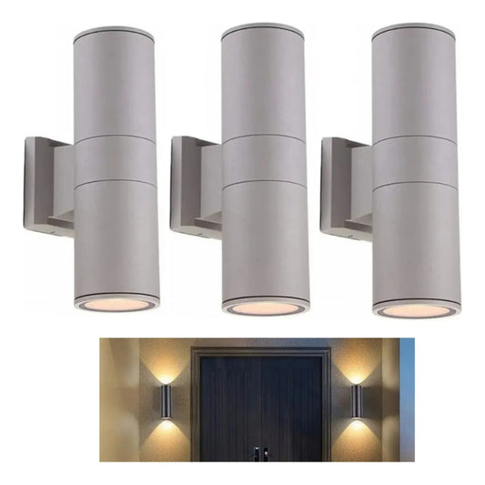 Set X3 Aplique Pared Exterior Luminaria Foco Bidireccional
