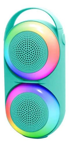 Parlante Bluetooth 2x2 Tws Luz Led Rgb Usb Fm Recargable Variedad De Colores