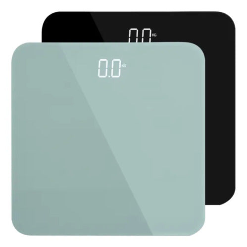 Balanza Personal Digital Vidrio Templado 180kg Pantalla Led Negro