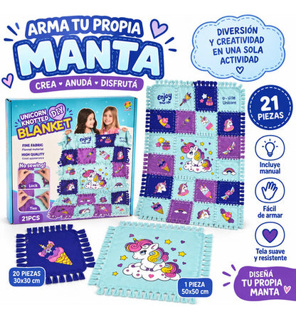 Juego Creativo Manta Unicornio Para Anudar 21 Piezas