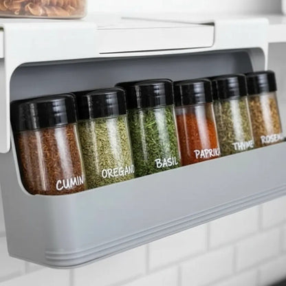 Organizador Estante Adhesivo Especias Cocina Set X6 Frascos Gris