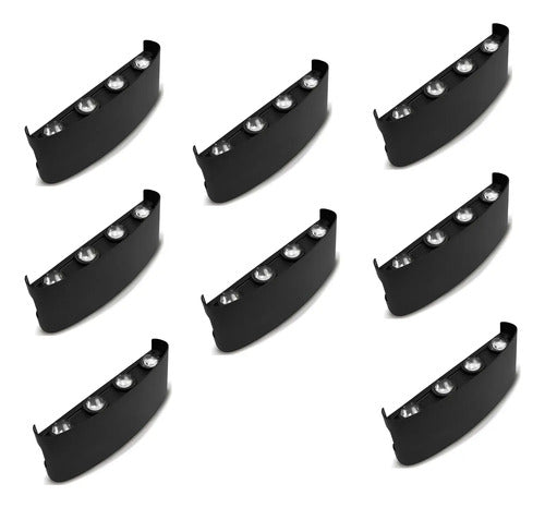 Set X8 Aplique Pared Exterior Luminaria Foco Bidireccional