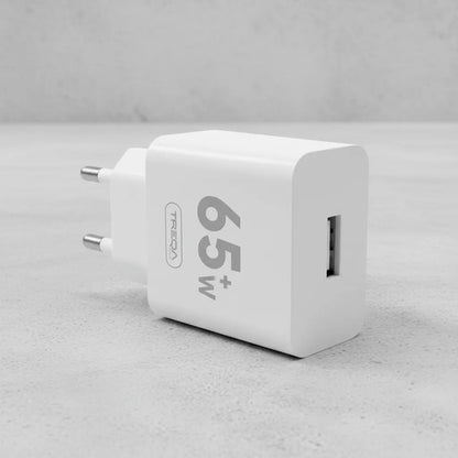 Cargador Carga Rapida Usb 65w Celular Tablet Pared Rapido Blanco
