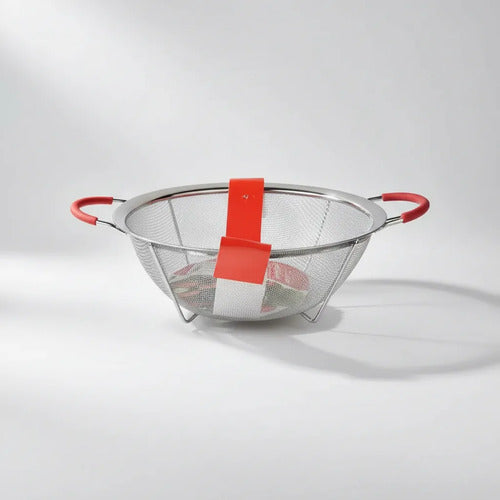 Colador Acero Inoxidable 28c Malla Fina Cocina Fruta Verdura Plateado