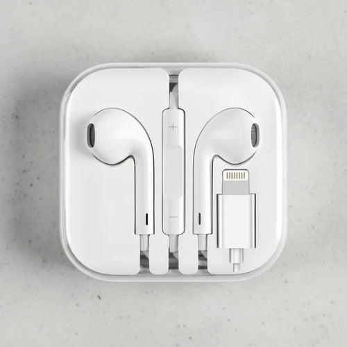 Auriculares Ios Cable Micrófono Manos Libres Control Volumen Blanco