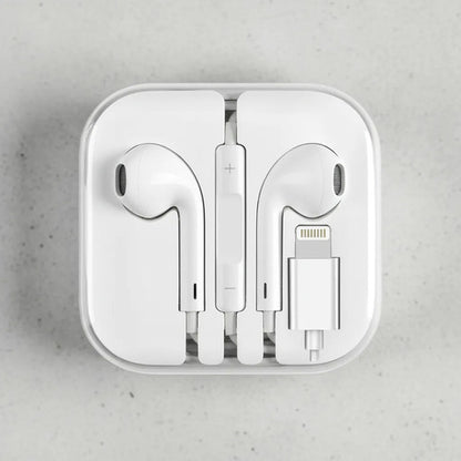 Auriculares Ios Cable Micrófono Manos Libres Control Volumen Blanco