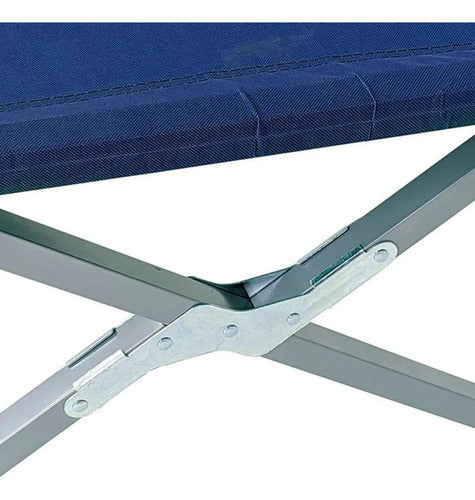 Catre Plegable Aluminio Camping Cama Portatil Exterior 190cm Azul