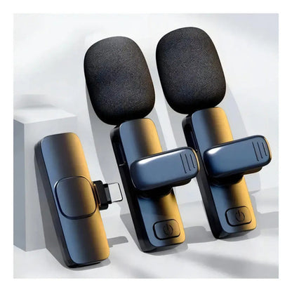 Mini Microfono Inalambrico 3 En 1 Celular Tablet Tipo C Ios Negro