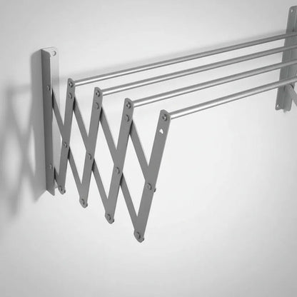 Tendedero Pared Plegable Extensible 5 Varilla Aluminio 80x80 Gris