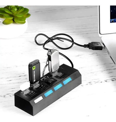 Adaptador Hub Usb 4 Puertos Con Interruptores Aleatorio