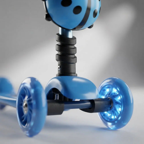 Scooter Tripatín Infantil 2 En 1 Asiento Luces Desmontable Celeste