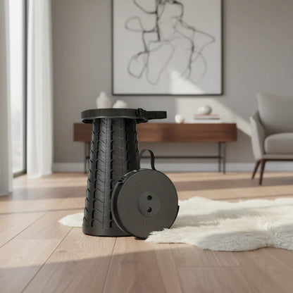 Taburete Banco Telescopico Portatil Ajustable Plegable 120kg Negro