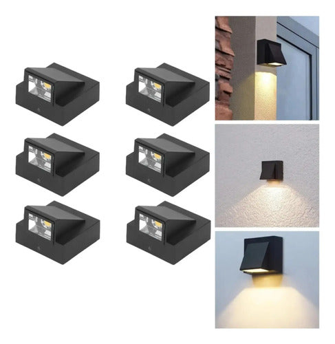 Set X6 Aplique Pared Exterior Luminaria Foco Unidireccional