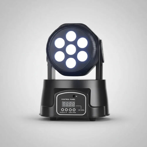 Foco Fiesta Disco Cabeza Movil Robotico Par 7 Led Rgbw Dmx
