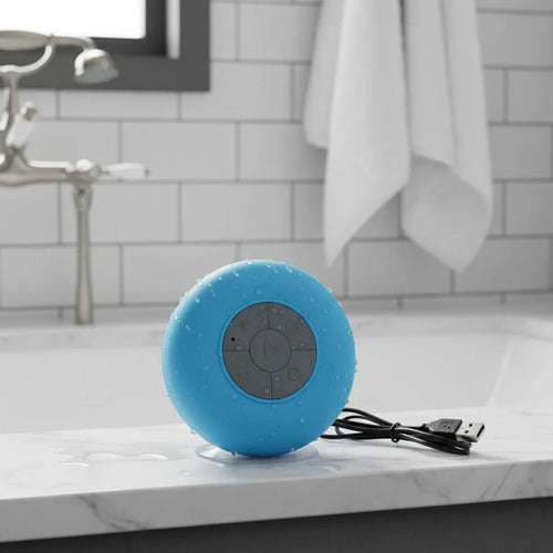 Parlante Resistente Al Agua Bluetooth Para Ducha Con Ventosa Azul