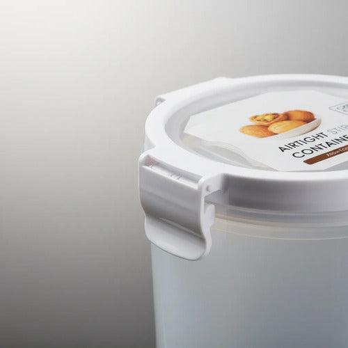 Recipiente Contenedor Hermético Acrílico 1.2l Alimentos Blanco