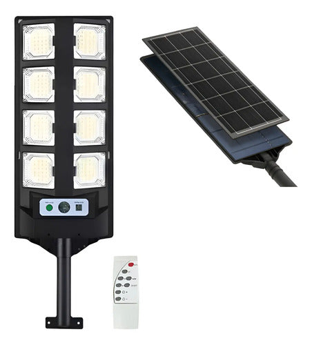 Foco Solar Sensor De Movimiento Reflector Led Exterior 80w Negro Blanco