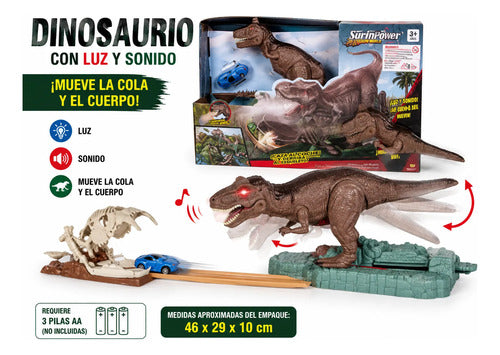 Dinosaurio Infantil De Juguete Luz Sonido Cola Móvil Robot Dinosaurio
