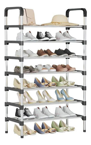 Organizador Estanteria Zapatero 7 Nivel 140x60x26cm Aluminio Gris