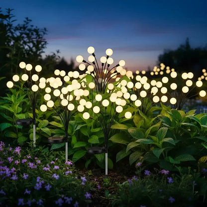 Set X2 Luces Solares Led Jardin Estaca Lampara Exterior Foco