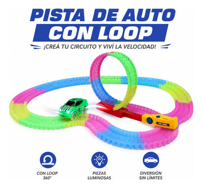 Pista Auto Con Loop Magic Track 46cm 5 Pilas Aaa Infantil Multicolor