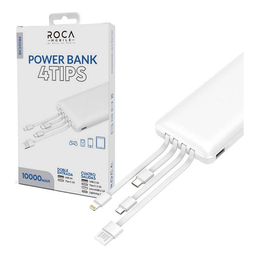 Power Bank 10.000mah Cargador Portati Con Cables Integrados