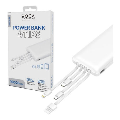 Power Bank 10.000mah Cargador Portati Con Cables Integrados