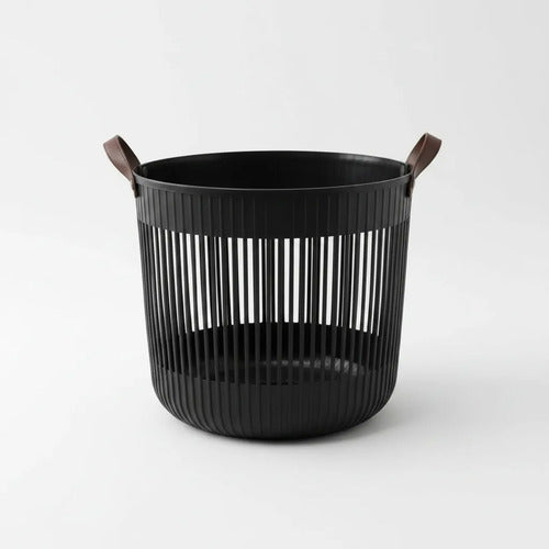 Canasto Cesto Organizador Plastico Multiuso Asa Flexible 36c Negro
