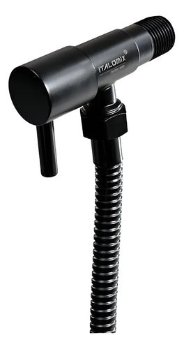 Ducha Higienica Negra Metalica Con Manguera Y Pase Completo