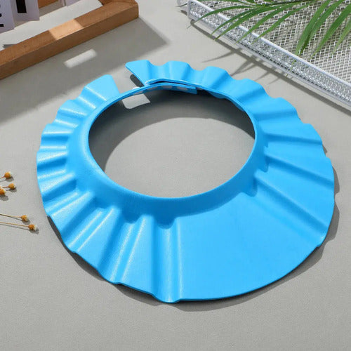 Visera Ducha Bebe Gorro Protector Para Bañar Ajustable Celeste