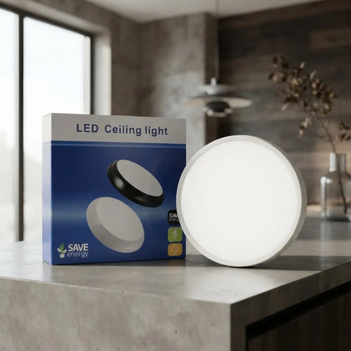 Panel Led Redondo Plafón 24w Luz Fría 7000k 28cm Blanco