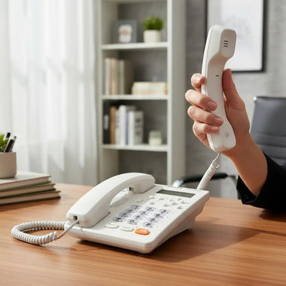 Telefono Fijo Con Captor De Llamadas Numeros Grandes Blanco Y Negro