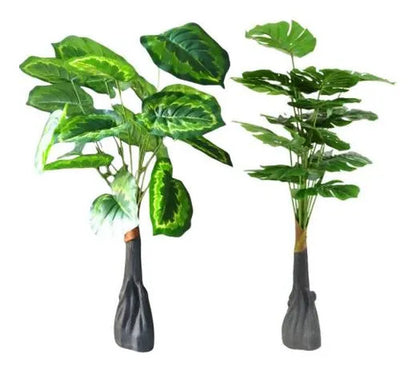 Adorno Planta Artificial Hojas Decoracion Interior Plastico Verde