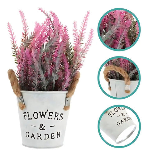 Maceta Metal Jardin Con Asas Interior Exterior 10x11cm Varios