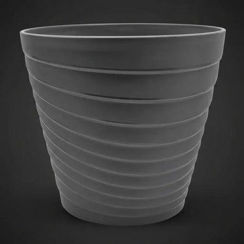 Maceta Plastica Decorativa Relieve Interior Exterior Jardin Blanco