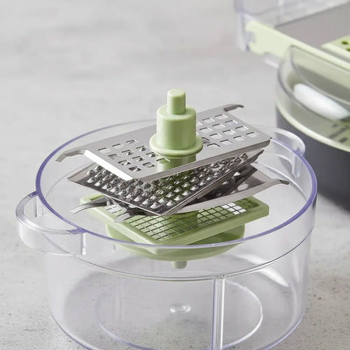 Cortador Picador Vegetales 9 En 1 Cocina Mandolina Vegetales Verde