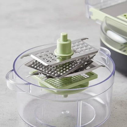 Cortador Picador Vegetales 9 En 1 Cocina Mandolina Vegetales Verde