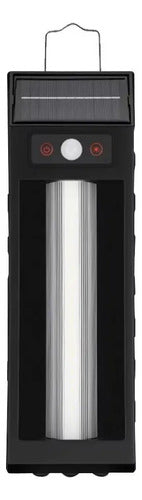 Foco Solar Led Exterior Sensor De Movimiento Lampara Negro Blanco Cálido